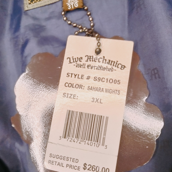 Live Mechanics Leather Bomber Jacket 3X Purple New With Tags!!!! - Picture 4 of 8